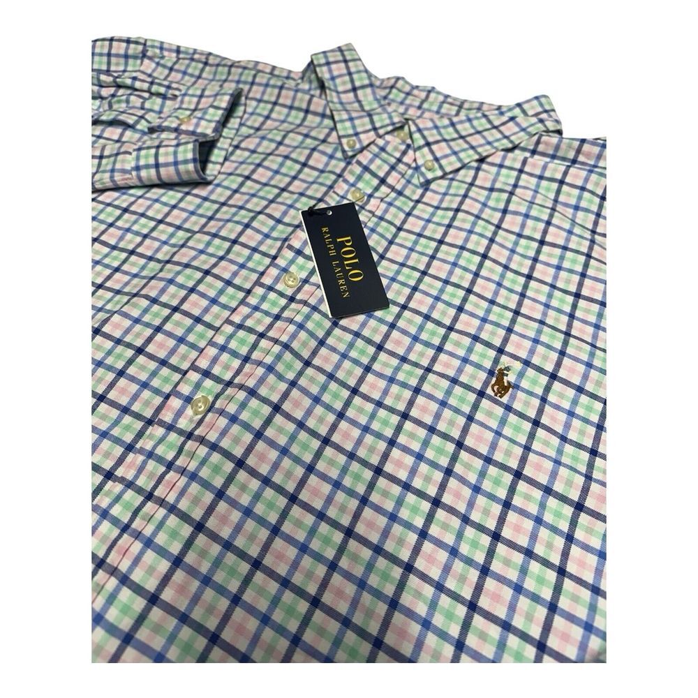 Polo Ralph‎ Lauren Classic Fit Button Up Shirt Mens 4XLT Colorful Plaid Big Tall